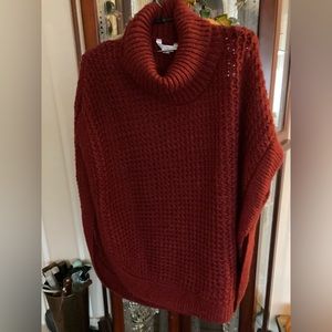 NWT Cowl neck Cape / poncho crochet type sweater